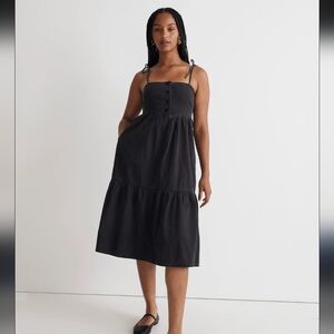NWT - Madewell - Black Demin Midi Dress - Size S